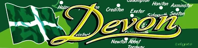 Devon County Flag External Car Window  Bumper Sticker - Image 1 of 2