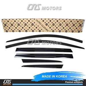 Smoked Window Sun Vent Visor Rain Guards 6pcs for 2019-2023 Hyundai Santa Fe - Picture 1 of 7