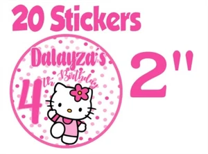20 ct HELLO KITTY 2" Sticker for Bag Treat Box Birthday Party Favor - Picture 1 of 1