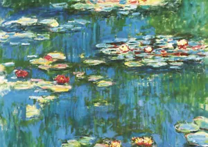 Claude Monet - Water Lily - A4 size 21x29.7cm QUALITY Canvas Art Print Unframed - Picture 1 of 3