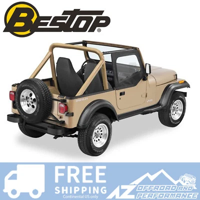 Bestop Fabric Replacement Door Skins - Black Denim for '88-'95 Jeep Wrangler YJ - Изображение 1 из 3