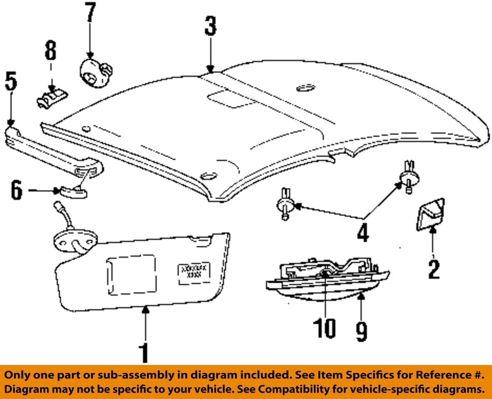 Lente interior de techo CHRYSLER OEM 89-99 neón TC 5269489 Foto 1 de 1