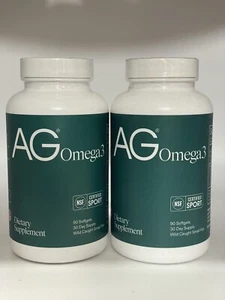 2X AG 1  Athletic Greens Omega 3 Supplement  90 Softgels Each Container - New! - Picture 1 of 5