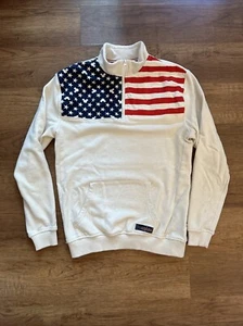 Disney Sweater Size Small Womens American Flag Zip Up USA Red Blue Mickey Vtg - Picture 1 of 15