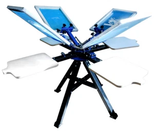 4 Color 4 Station Screen Printing Double Rotary Shirt Press Machine Adjustable H - Picture 1 of 9