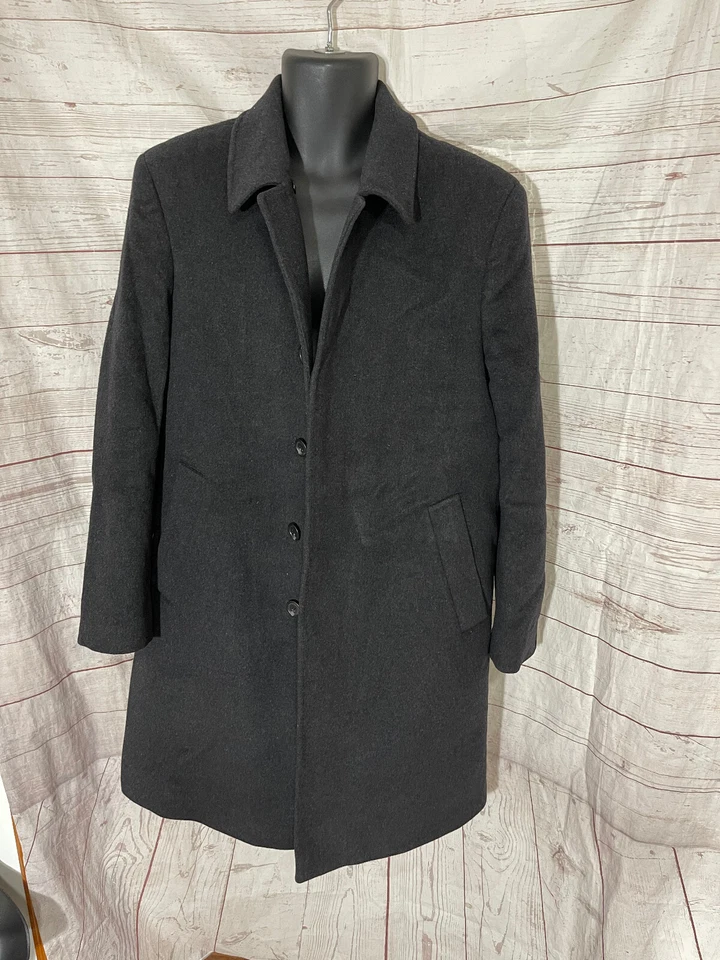John W. Nordstrom Men’s Dark Gray 100% Wool Collared Buttons Closure Coat Sz 42S - Image 1 of 4