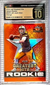 JOSH ALLEN 2018 Leaf Greatest Hits /35 Valiant Rookie Orange (CGC 10 BLACK LABEL - Picture 1 of 3