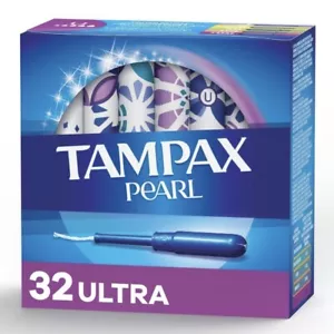Tampax Pearl Ultra Absorbency Tampons 32 Count for Heavy Flow - Bild 1 von 7