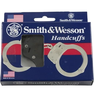 Smith & Wesson S&W Níquel Blued Acabado Negro Esposas 2 Llaves Modelo 100 - Imagen 1 de 2