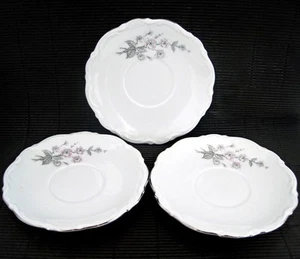 Juego de 3 platillos vintage Mitterteich Baviera Alemania fragancia banda de plata blanca - Imagen 1 de 4