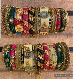karwachauth Chuda bangle Set bridal wedding Multicolor jewelry Women Indian - Picture 1 of 8