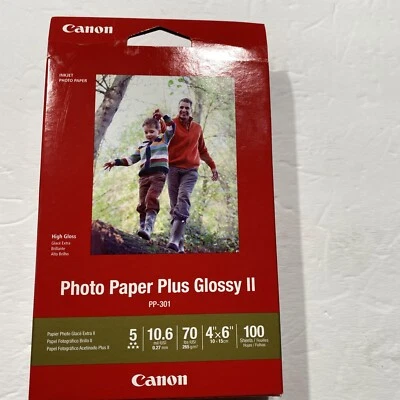 Canon PP-301 Photo Paper Glossy II  4" x 6" 100 Sheets - Image 1 of 4