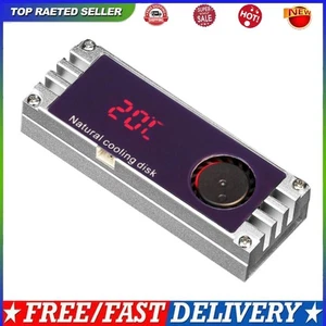 Cyfrowy wyświetlacz temperatury M.2 SSD radiator chłodnica z turbo wentylatorem (srebrny) - Zdjęcie 1 z 7