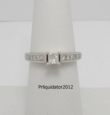 Anillo de compromiso de boda de aniversario de diamantes naturales de 1 quilate de oro blanco de 14 quilates Foto 1 de 4