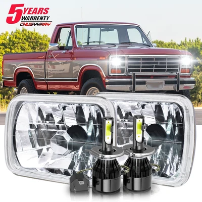Par de faros LED Hi Lo Beam H6054 para Ford F150 1981 1982 1983 1984 7x6" Foto 1 de 4