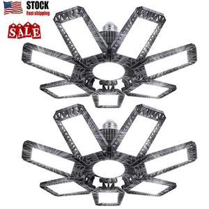 2Pack LED Garage Light 9900000LM Deformable Bright Work Shop Ceiling Bulb Lamps - Picture 1 of 12