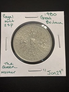1980 Great Britain 25 Pence Queen Mother “jun29” 25p Queen Elizabeth - Picture 1 of 24