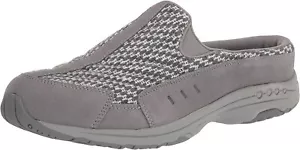 Easy Spirit Travel Time Round Closed-Toe Slip On Mule Clog Grey 030 X-Wide - Picture 1 of 6