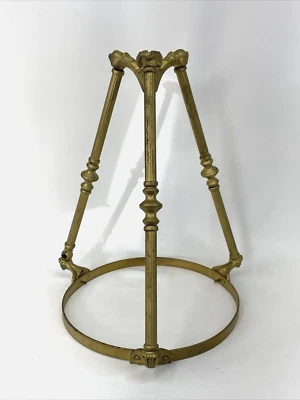 Antique Victorian Gothic Hanging Gas Chandelier Light Lamp 3 Arm Tripod, 12" Fit - Image 1 of 4
