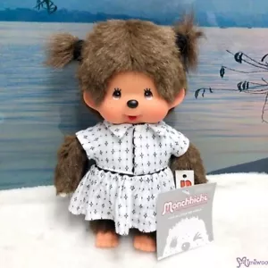 222650 Sekiguchi Monchhichi S Size Dressed White One Piece Girl ~ RARE ~ mimiwoo - Picture 1 of 1