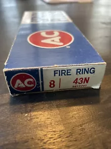 Box Of 8 NOS AC 43N Fire Ring Spark Plugs Made in USA GM 5612241 Green Rings - Picture 1 of 3