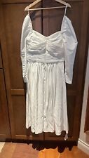 SELF-PORTRAIT Taffeta Puff Sleeve Midi Dress NWT - White - Size 8