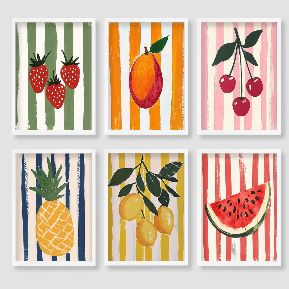 Fruit Abstract Art Print Gallery Minimalist Wall Art Poster Home Gift - Image 1 of 1