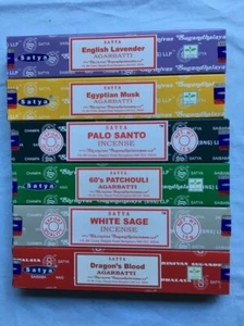 Satya Variety Nag Champa Incense Sticks Assorted Sampler Bulk 6 x 15g Boxes - Picture 1 of 1