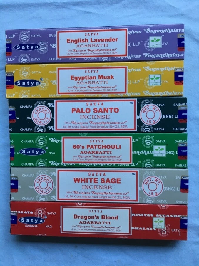 Satya Variety Nag Champa Incense Sticks Assorted Sampler Bulk  6 x 15g Boxes  - Image 1 of 1