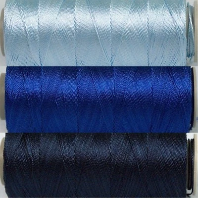 Blues Thread Set - 3 Spools Size 12 - 25gr 328yd ea Poly Embroidery CrossStitch - Image 1 of 4