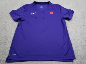 Clemson Tigers Shirt Womens Medium Purple Nike Short Sleeve Dri Fit Casual - Picture 1 of 7
