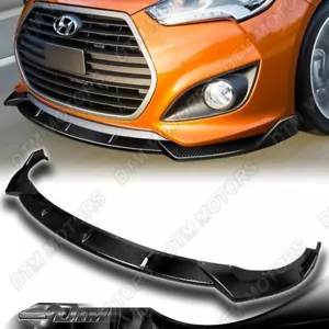Alerón divisor labial delantero de fibra de carbono para 13-17 Hyundai Veloster Turbo - Imagen 1 de 5