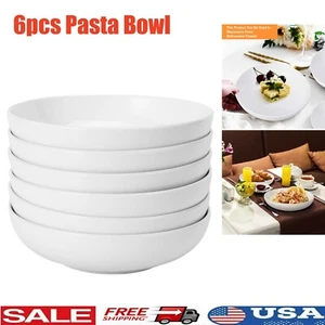 6pcs Pasta Bowl Ceramic Salad Serving Plate Soup Bowl Dishwasher Microwave Safe - Picture 1 of 11