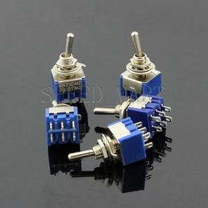 5 PIEZAS Mini Interruptores de Cambio de Deslizamiento 6A 125VAC 6 Pines DPDT ON-OFF-ON MTS-203 - Imagen 1 de 4