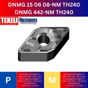 10 x DNMG 150608-NM TH240 Placas de corte reversibles giratorias para VA y acero - Imagen 1 de 3