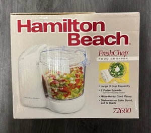NOS Hamilton Beach Food Chopper Fresh Chop 3-Cup White #72600 (Z12) - Picture 1 of 4