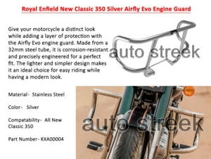Protezione motore Royal Enfield New Classic 350 Reborn Silver Airfly Evo - Foto 1 di 4
