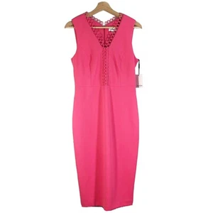 NWT Calvin Klein Sheath Midi Dress Sleeveless Pink Sz 6 - Picture 1 of 12
