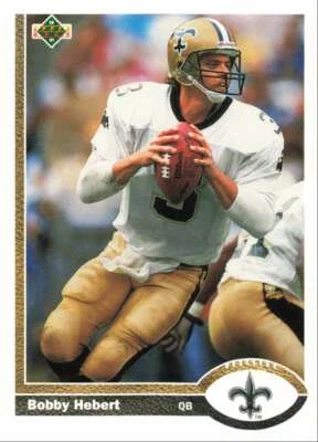 1991 Upper Deck Football Bobby Hebert New Orleans Saints #44 - Image 1 of 2