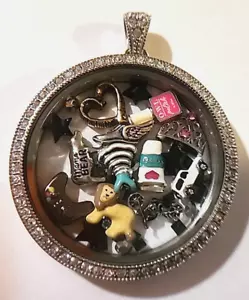 Origami Owl Floating Charms Hinged Locket Pendant 1.5 inch - Picture 1 of 13
