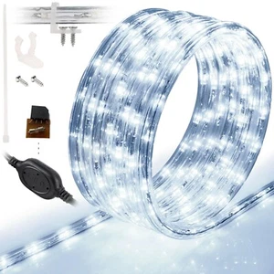 Cool White Rope Light 10' 25 50 100 150ft, Connectable Indoor Outdoor Waterproof - Picture 1 of 18