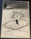 LIV17774  Photographie vintage Photo d'époque ski skieur neige trace 
