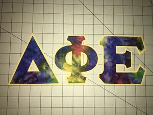DELTA PHI EPSILON 5 INCH GREEK SORORITY IRON ON LETTERS (NO SEW) - TONAL RAINBOW - Picture 1 of 1
