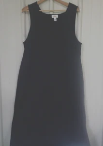 Talbots Black Knit Shift Dress XL Sleeveless Round Neck Ankle LengthEmpire Waist - Picture 1 of 12