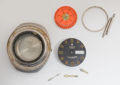 Reloj Proyecto Vintage ZODIAC Super Seawolf Raro Día Fecha Versión Para Piezas Foto 1 de 3