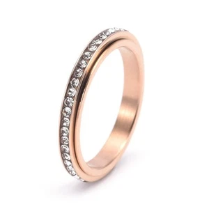 Custom Thin Anxiety Fidget Spinner Ring in Stainless Steel - Picture 1 of 18