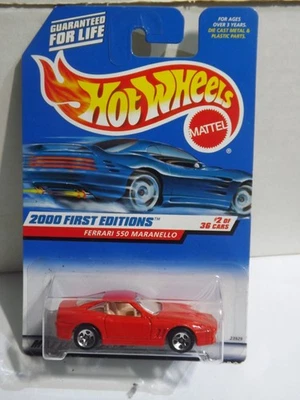2000 First Edition Hotwheels  Red Ferrari 550 Maranello # 2 of 36  1/64 Scale - Image 1 of 2
