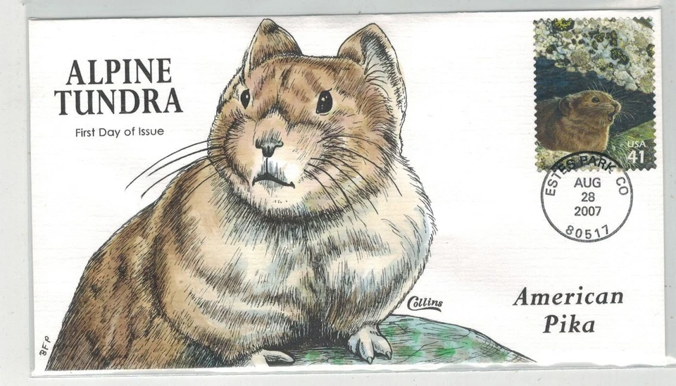 2007 COLLINS HANDPAINTED COLORADO ALPINE TUNDRA ANIMALS AMERICAN PIKA - Image 1 of 1