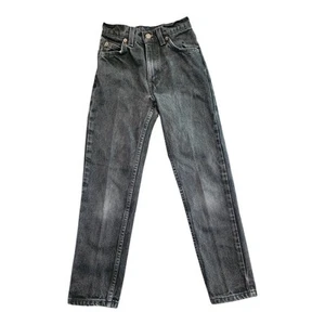 Vintage 90s Levi’s Youth Boy’s Black Denim Jeans Sz 8 Regular Straight Leg USA - Picture 1 of 8