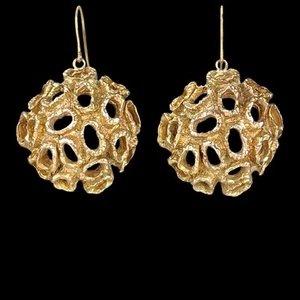 Pendientes colgantes vintage Deakin and Francis oro 9ct 1979 pendientes colgantes texturizados - Imagen 1 de 11